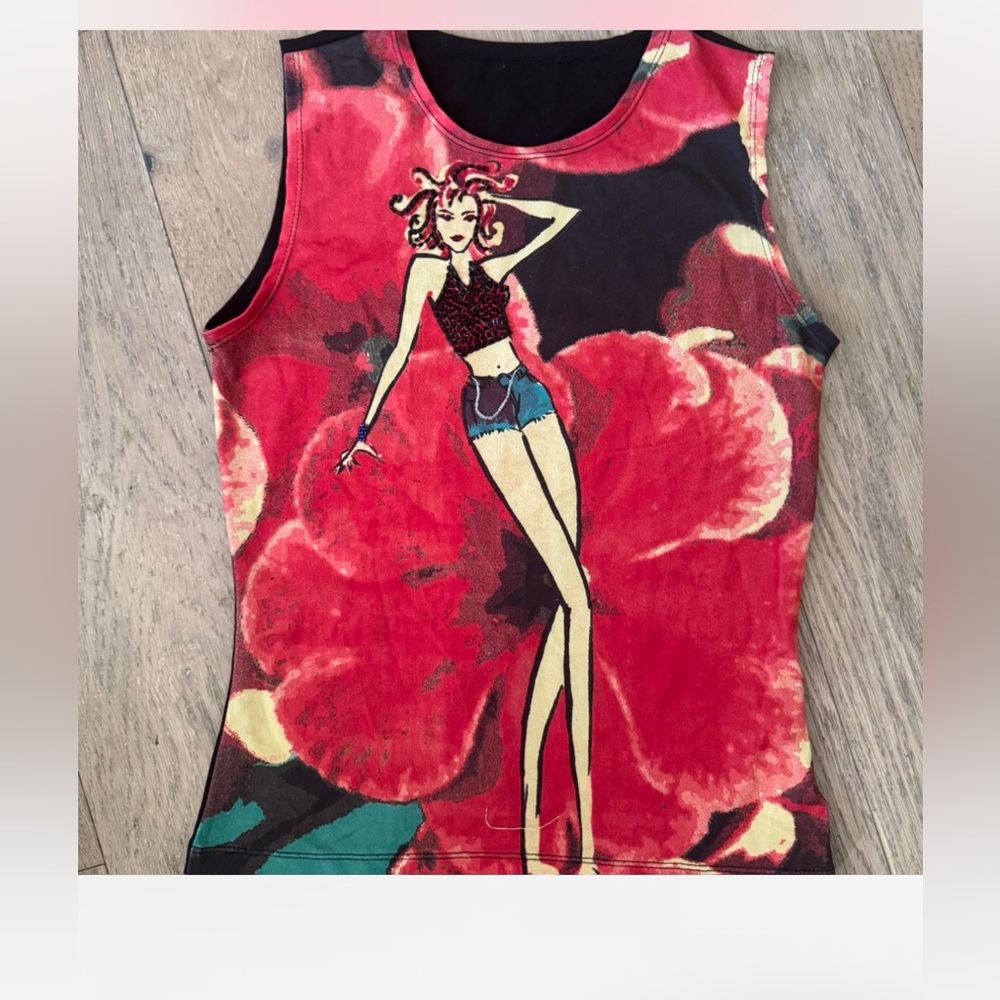 Rare Vintage 90s graphic tank w/beading detail - Picture 7 of 7